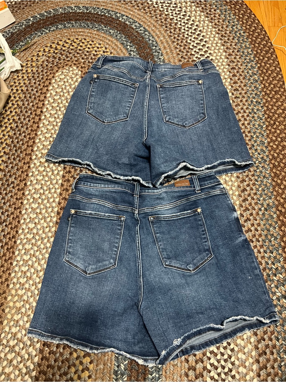 Judy Blue Dark Blue Distressed Denim Shorts Duo - Picture 2 of 4
